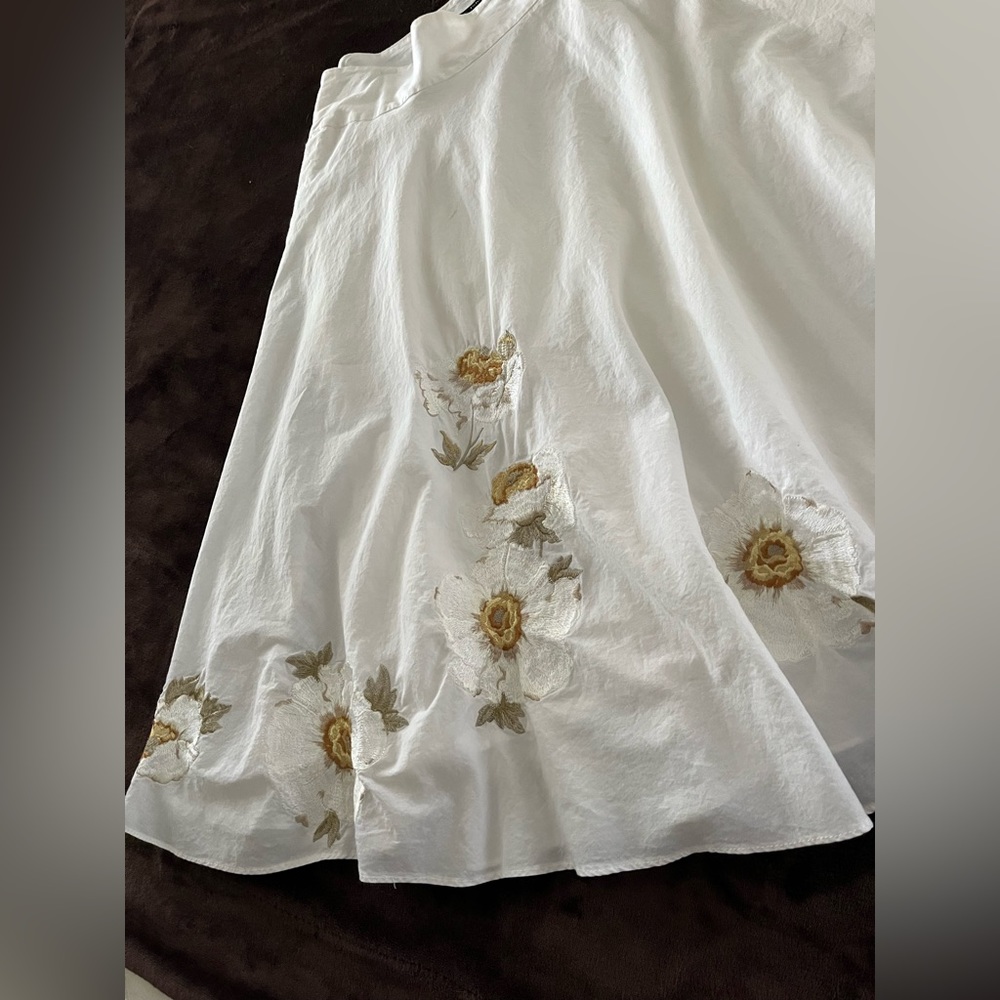 Issa & co. Cotton Embroidered Skirt 10 - Picture 4 of 12